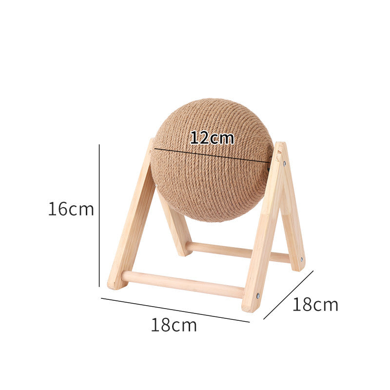 Wooden Cat Scratch Ball β Durable Hemp Rope Climbing Post & Scratch Toy
