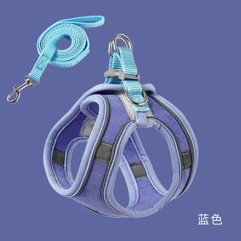 Adjustable Vest-Style Cat Harness Set – Reflective & Safe for Night