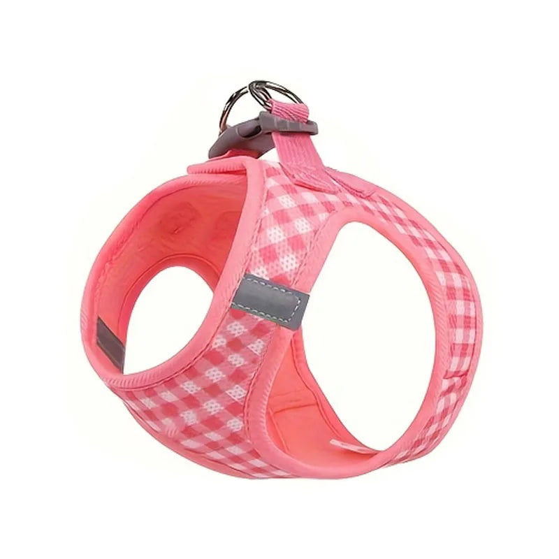 Plaid Reflective Cat Harness Set β Breathable & Stylish Cat Suit with Leash
