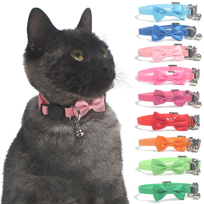 Adjustable Nylon Cat Collar with Bell – Multicolor & Safe