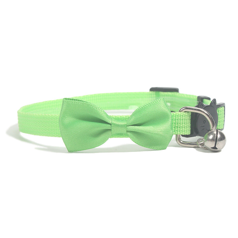 Adjustable Nylon Cat Collar with Bell – Multicolor & Safe