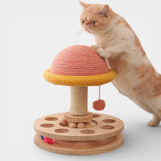 Solid Wood Cat Scratching Turntable – Sisal Fun