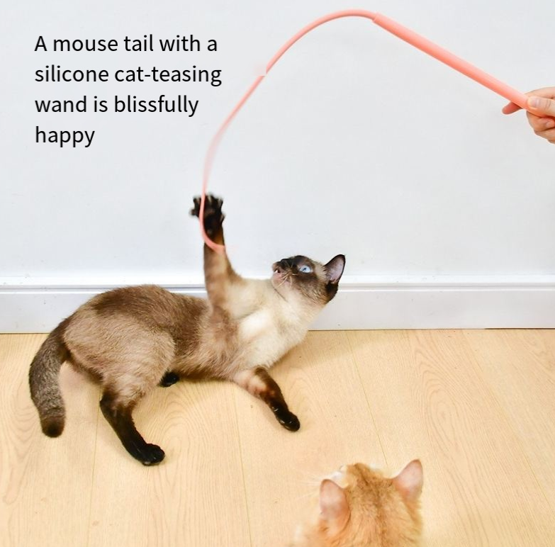 Interactive Silicone Cat Teaser Pole