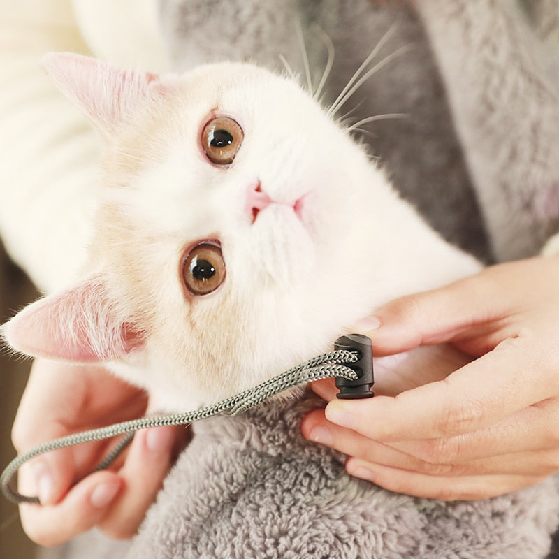 HOOPET Cat Sleeping Bag Backpack – Soft Arctic Velvet, Breathable & Portable Travel Carrier for Cats