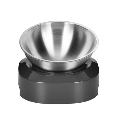 Adjustable Inclined Stainless Steel Cat Bowl – Ergonomic Pet Feeder for Food & Water