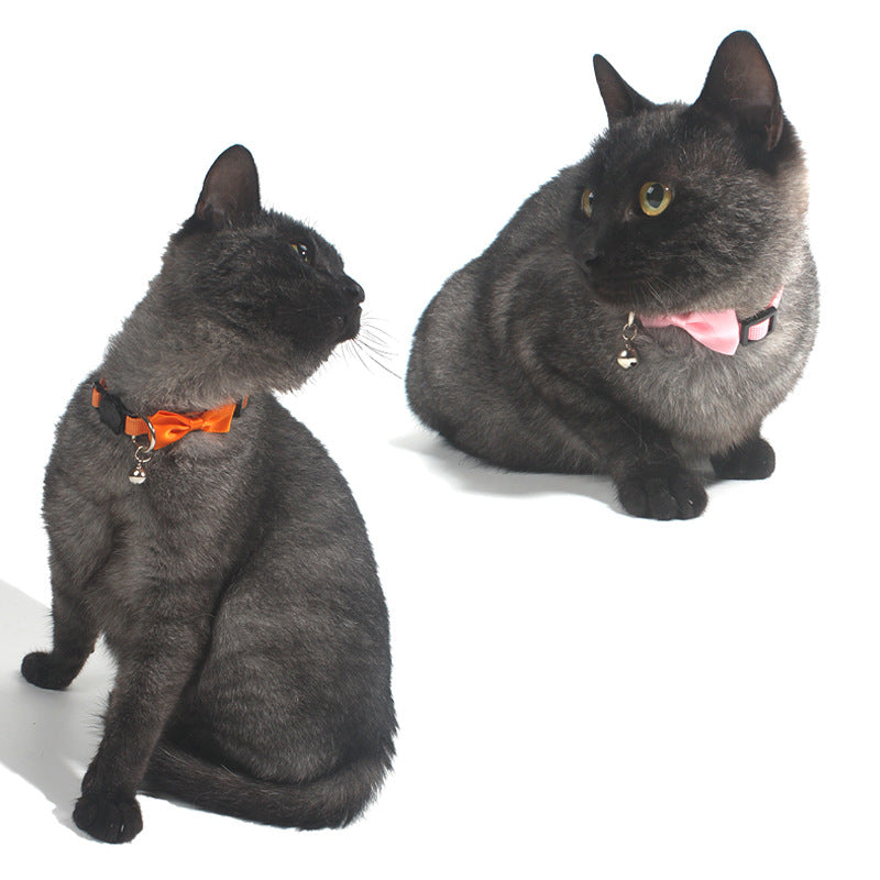 Adjustable Nylon Cat Collar with Bell – Multicolor & Safe