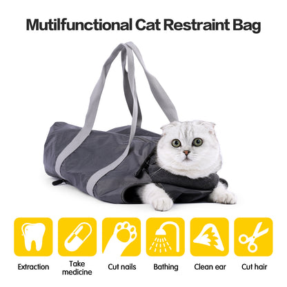Multi-Purpose Cat Bag – Anti-Scratch, Anti-Bite Grooming & Travel Carrier