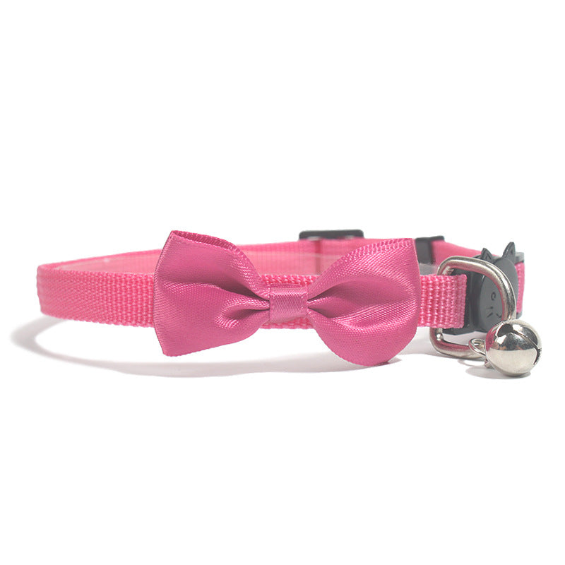 Adjustable Nylon Cat Collar with Bell – Multicolor & Safe