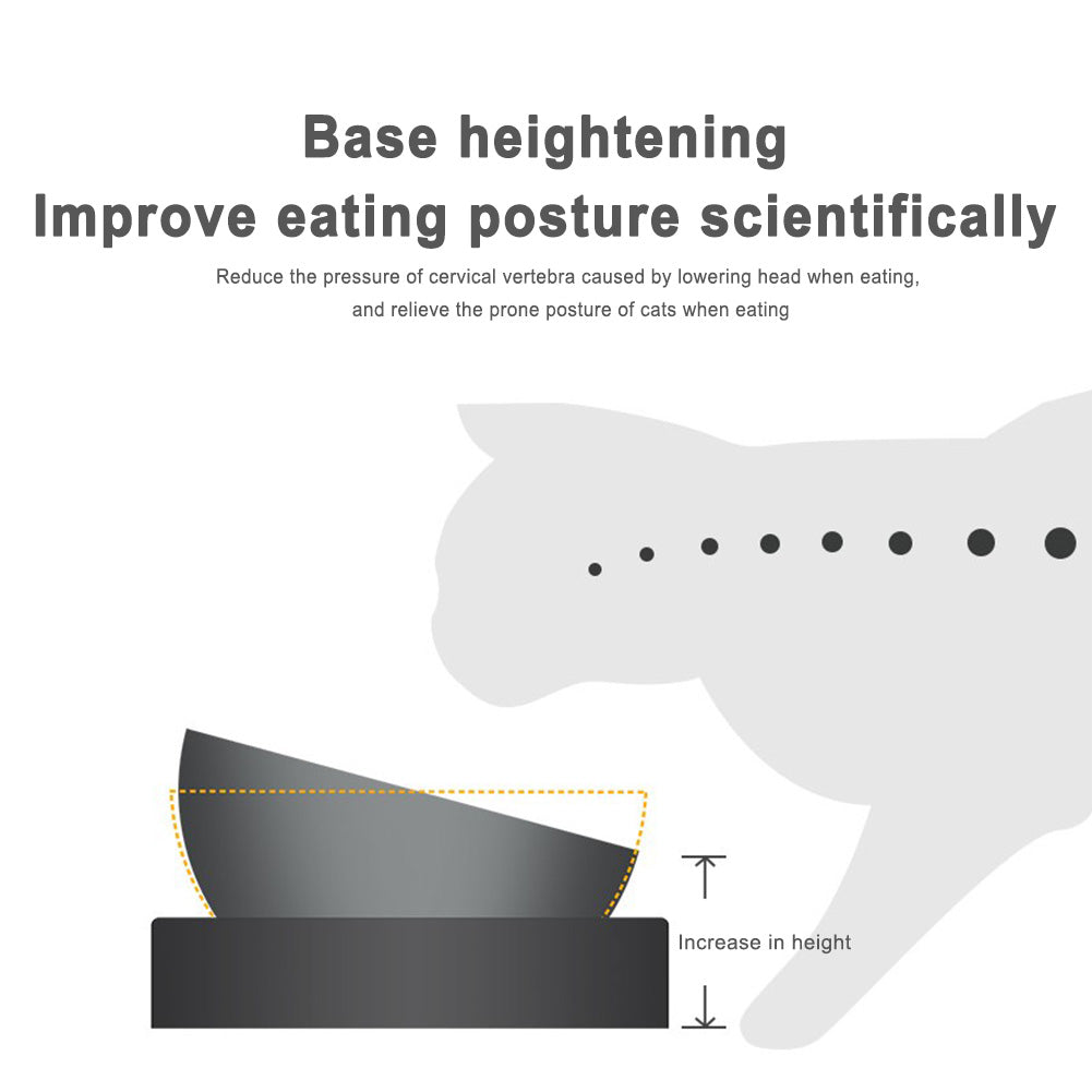 Adjustable Inclined Stainless Steel Cat Bowl – Ergonomic Pet Feeder for Food & Water