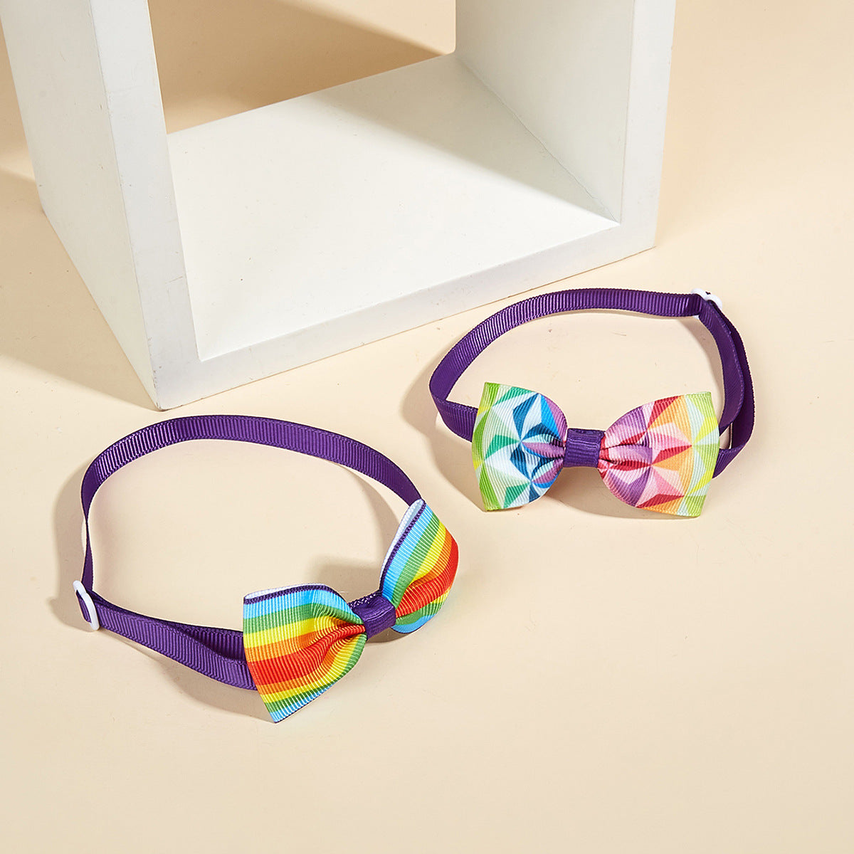 Colorful Cartoon Cat Bow Tie – Stylish & Adjustable Pet Accessory