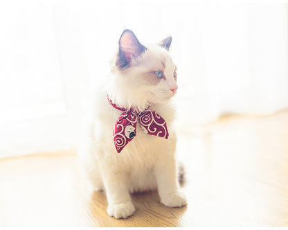 Adjustable Cat Bow Tie Collar – Soft Fabric, Silent & Stylish Accessory for Cats