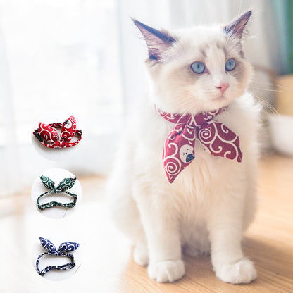 Adjustable Cat Bow Tie Collar – Soft Fabric, Silent & Stylish Accessory for Cats