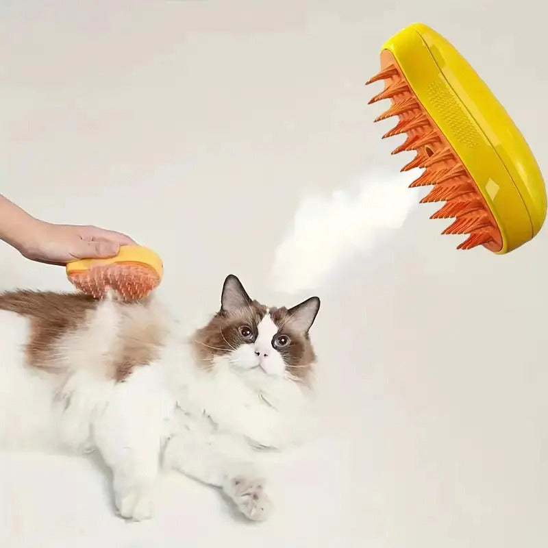 Cat Steam Grooming Brush – Electric Massage & Shedding Comb 3-in-1 Tool
