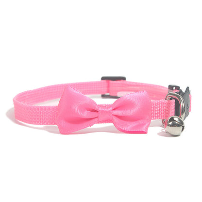 Adjustable Nylon Cat Collar with Bell – Multicolor & Safe