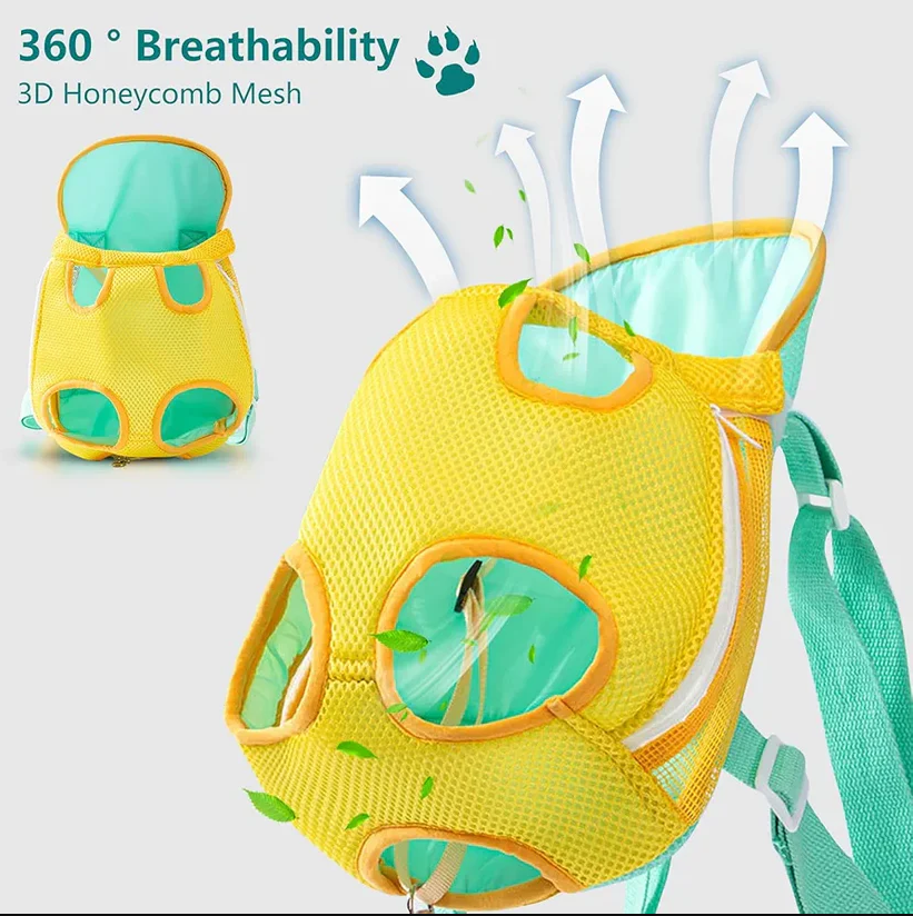 Breathable Color-Blocked Cat Chest Bag – Outdoor Travel Carrier Backpack