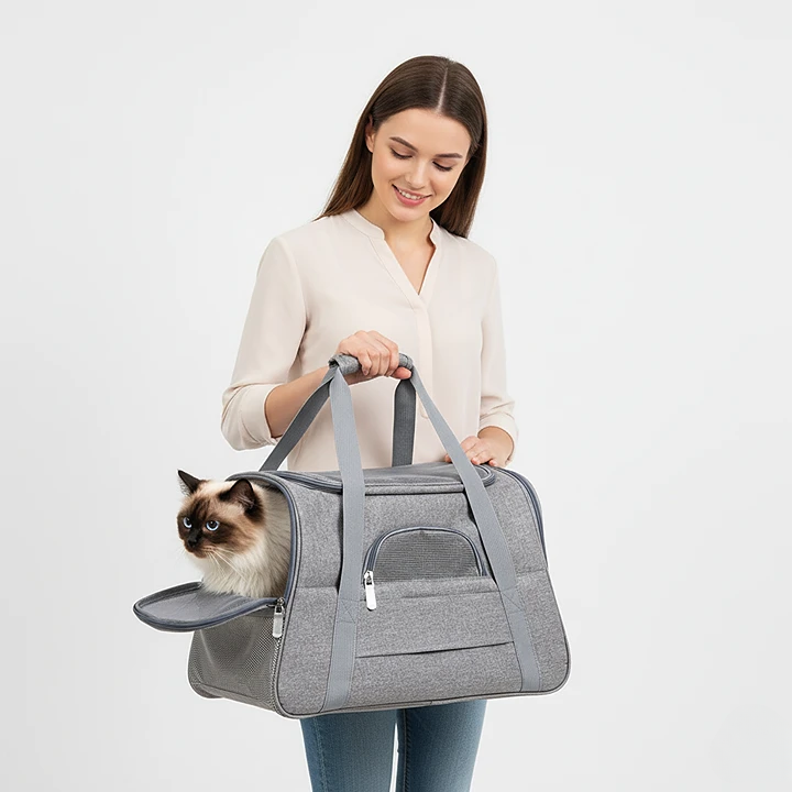 Portable Cat Carrier Bag – Simple, Breathable & Lightweight Cat Travel Backpack