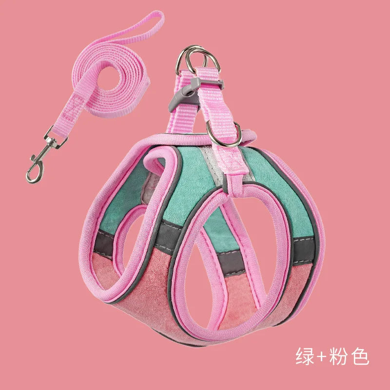 Adjustable Vest-Style Cat Harness Set – Reflective & Safe for Night