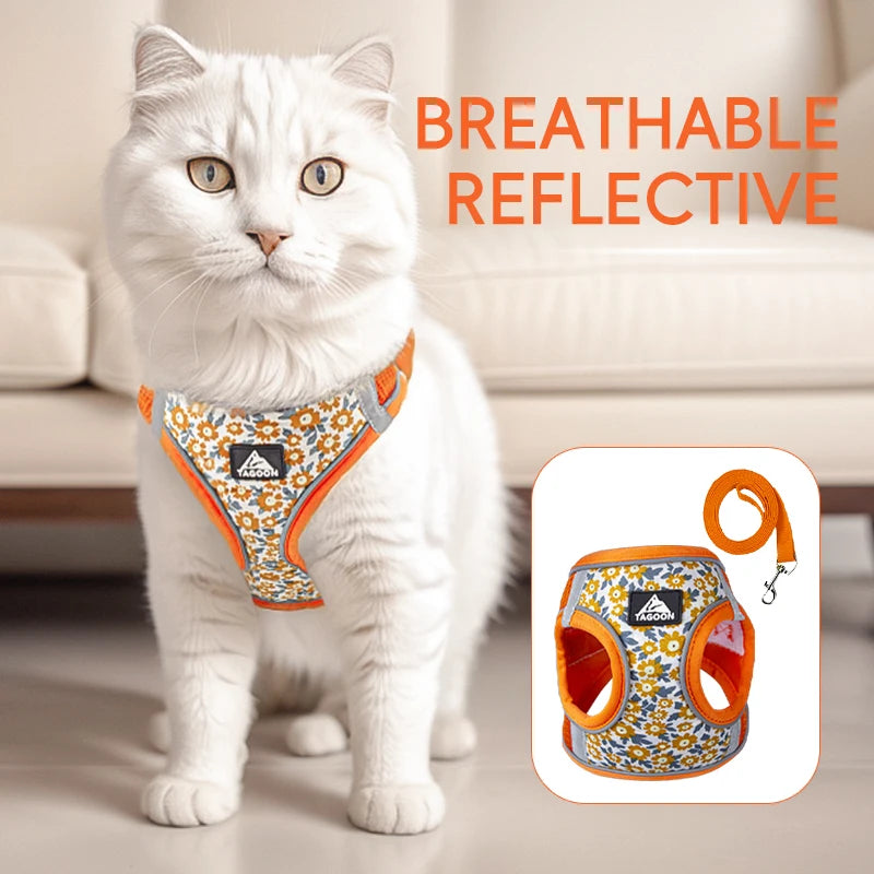 Adjustable Cat Harness & Leash – Safe, Comfortable & Escape-Proof