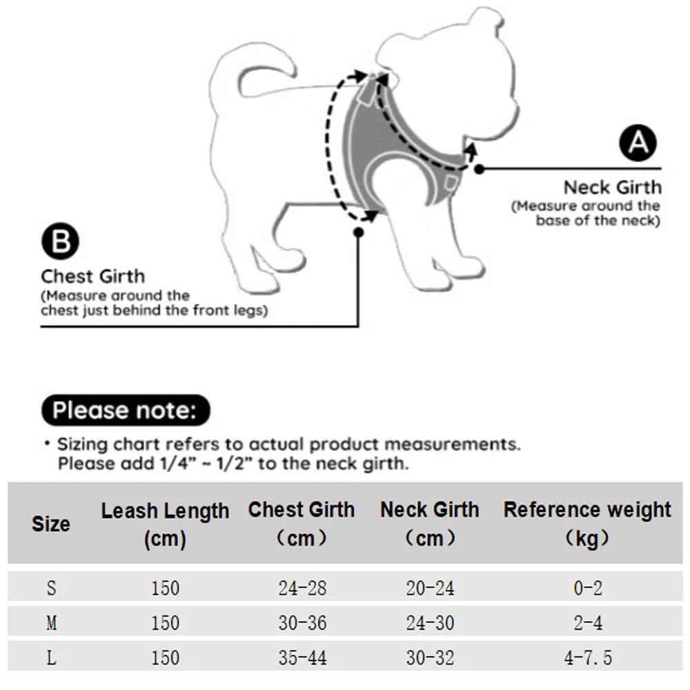 Adjustable Vest-Style Cat Harness Set – Reflective & Safe for Night