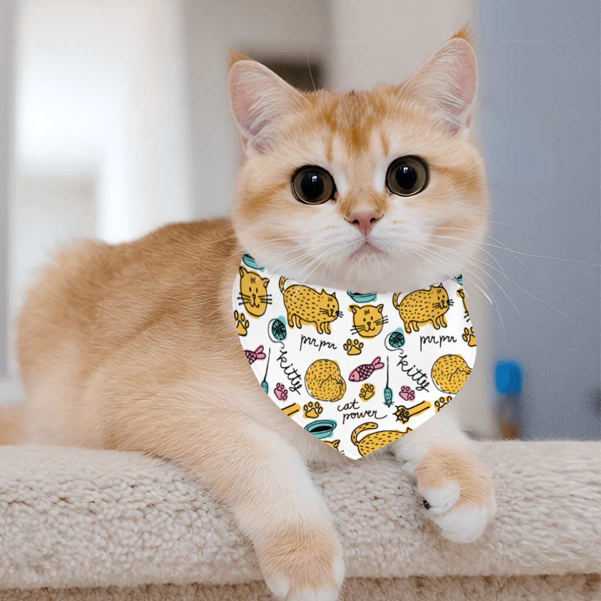 Zoe - Cotton Cat Bandana – Soft, Stylish & Adjustable
